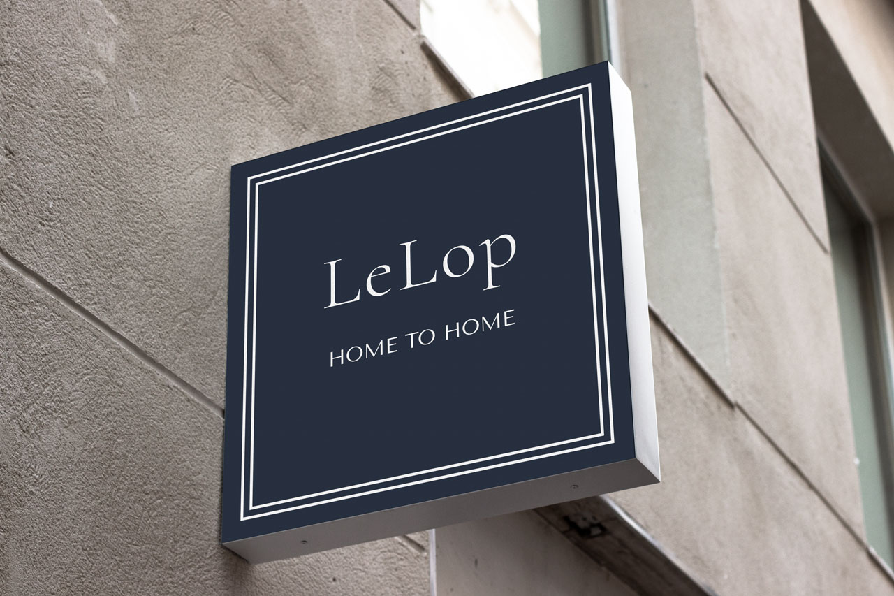 LeLop skilt logo mockup