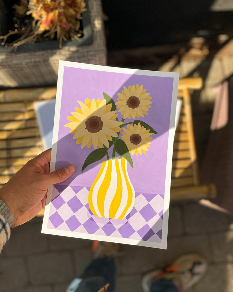 Billede af Purple Sunflower plakaten i størrelsen A4